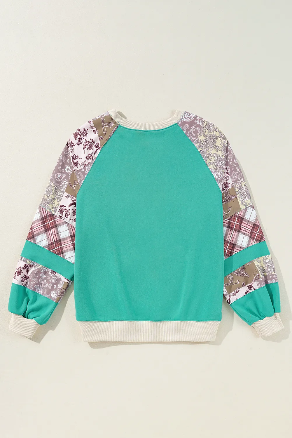 Printed Round Neck Long Sleeve Blouse Trendsi