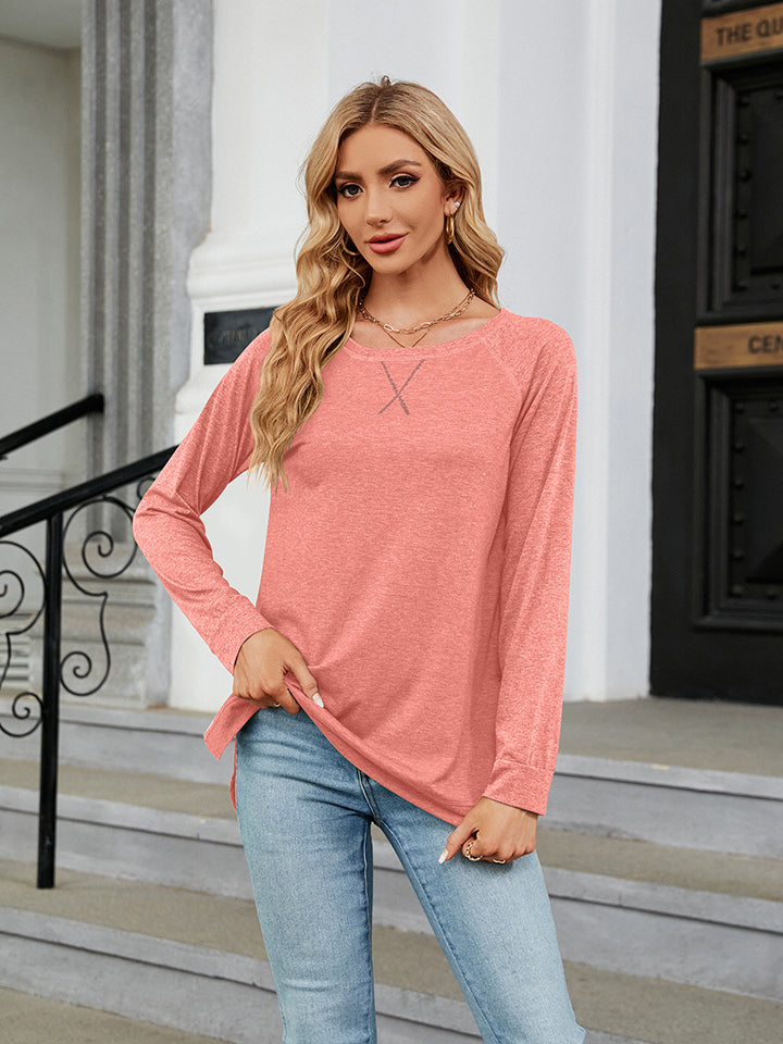 Round Neck Long Sleeve T-Shirt Trendsi