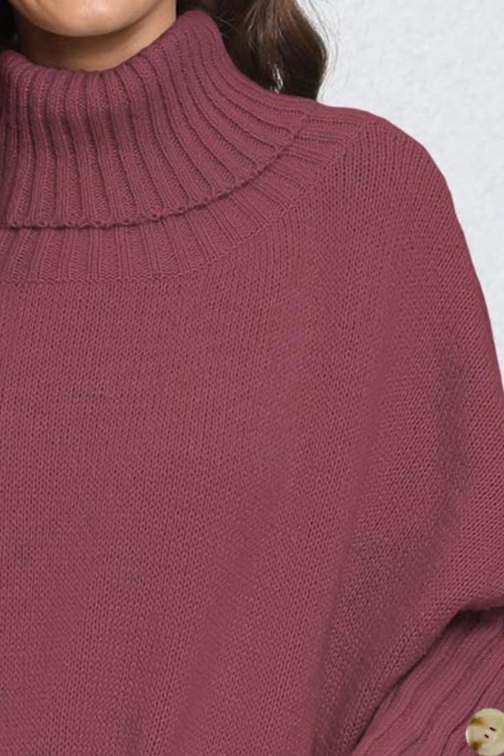 Turtleneck Long Sleeve Sweater Trendsi