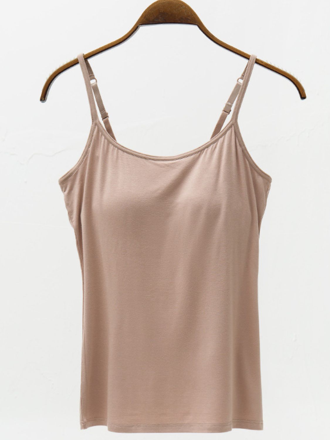 Full Size Adjustable Strap Modal Cami with Bra - Boutique Clothing Trendsi