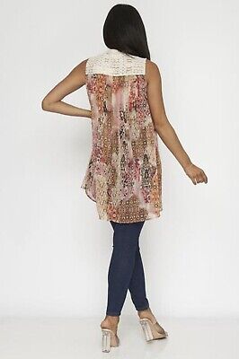 Multi-Color Sleeveless Tunic with Detail "