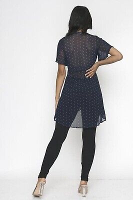 Navy and White Polka Dot Tunic "