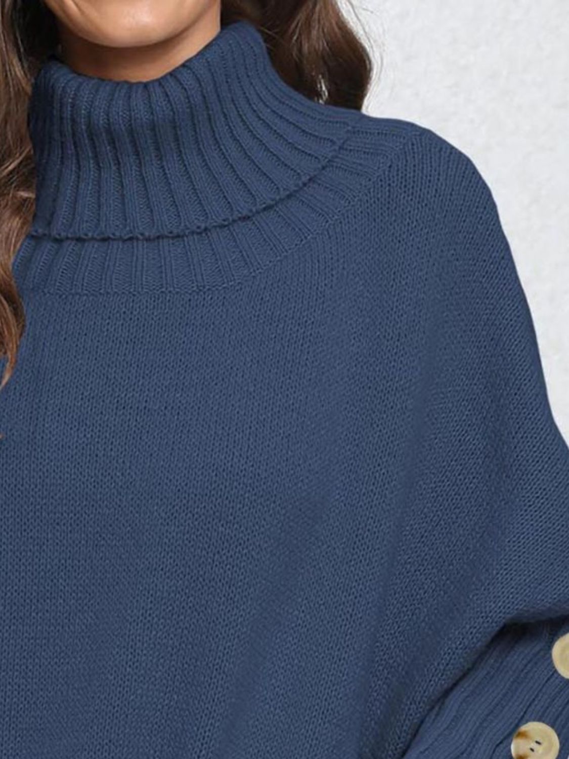 Turtleneck Long Sleeve Sweater Trendsi