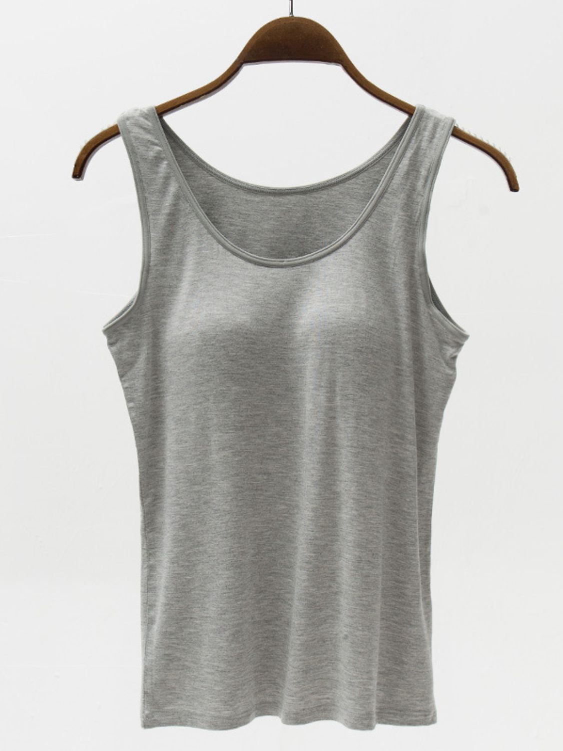 Full Size Wide Strap Modal Tank with Bra Trendsi