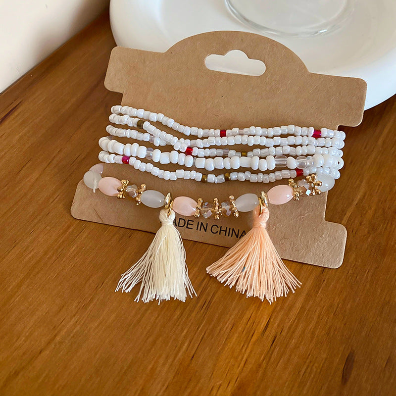 Tassel Rice Bead Bracelet Trendsi