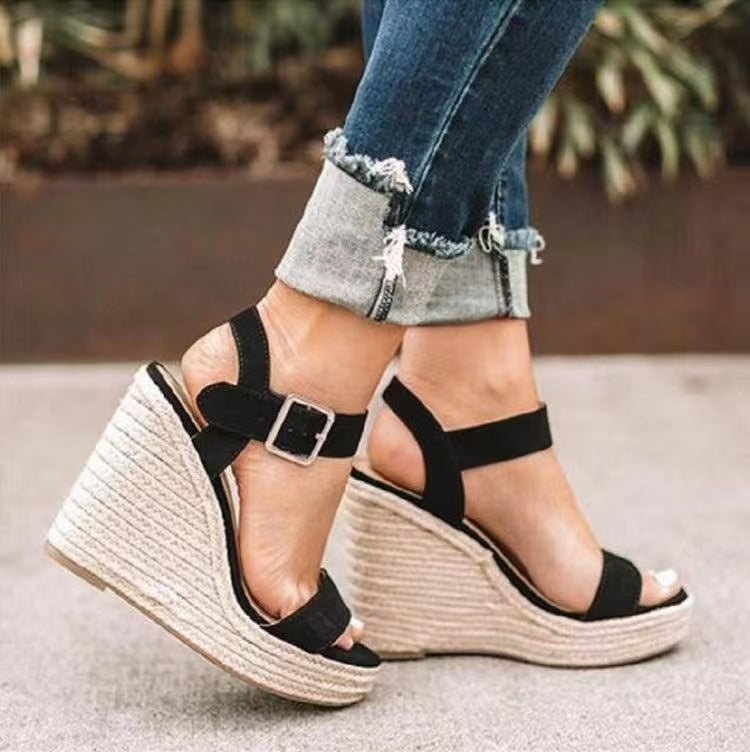 Open Toe High Heel Wedge Sandals Trendsi