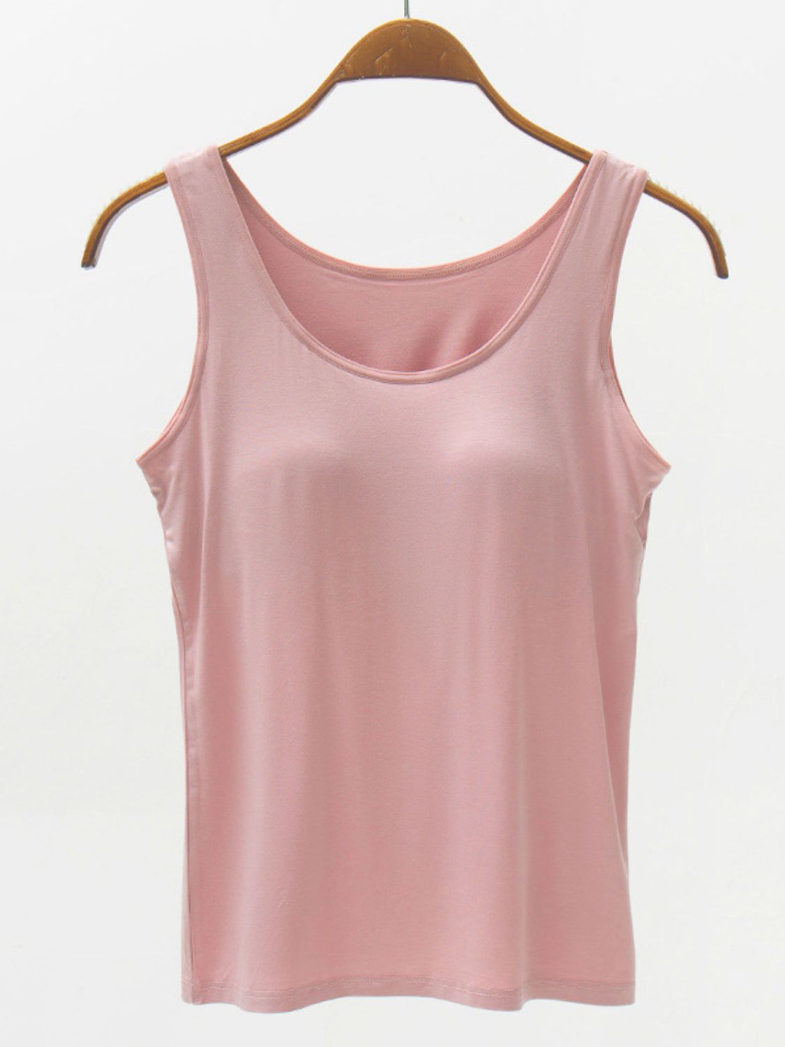 Full Size Wide Strap Modal Tank with Bra Trendsi