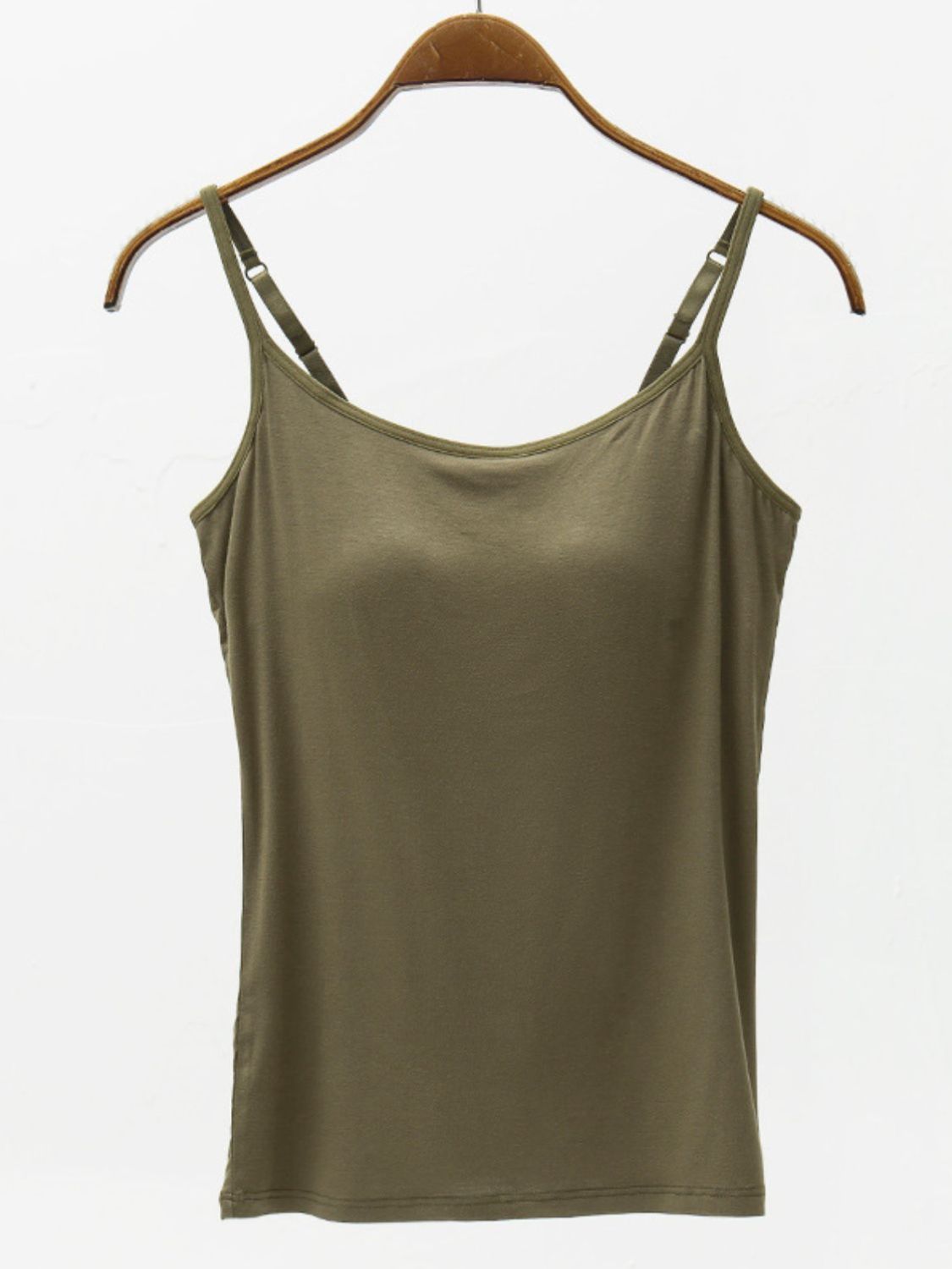 Full Size Adjustable Strap Modal Cami with Bra - Boutique Clothing Trendsi