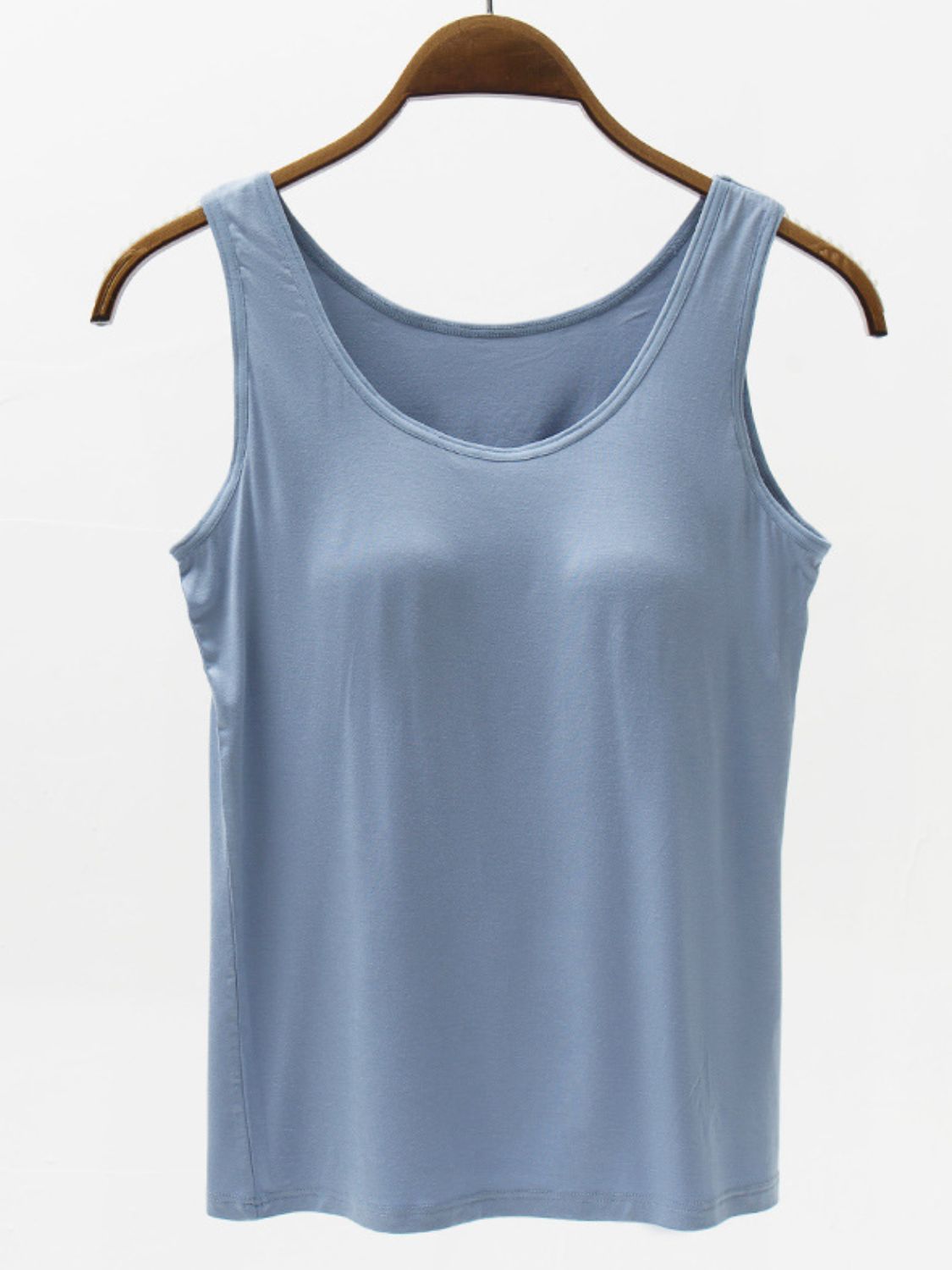 Full Size Wide Strap Modal Tank with Bra Trendsi