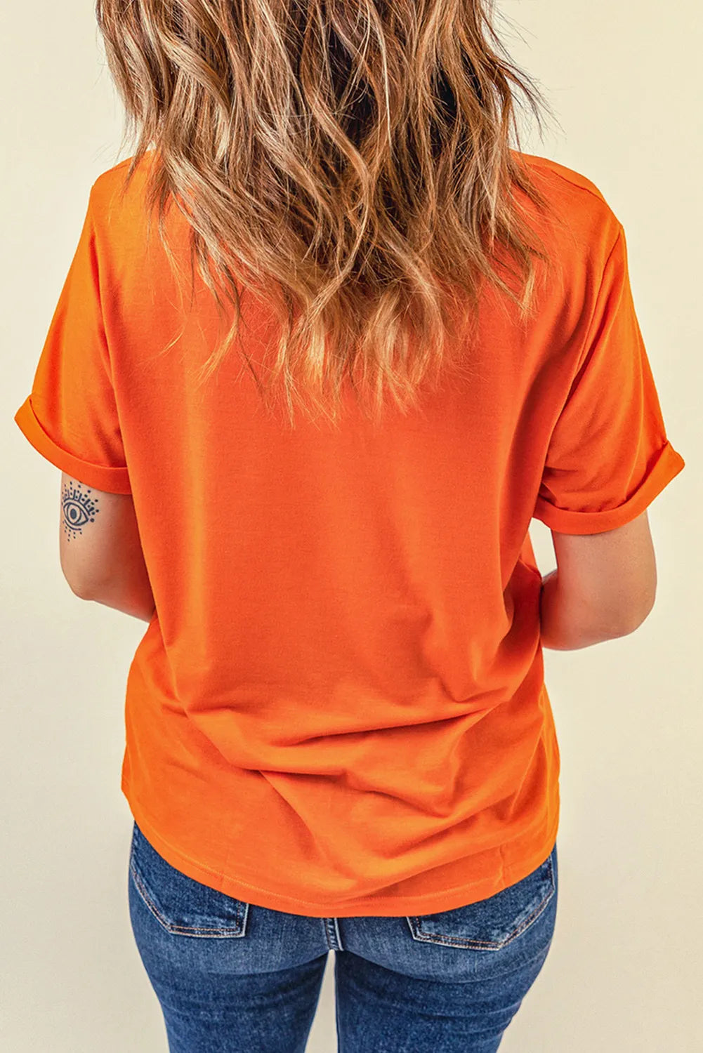 Pumpkin Graphic Round Neck Short Sleeve T-Shirt Trendsi