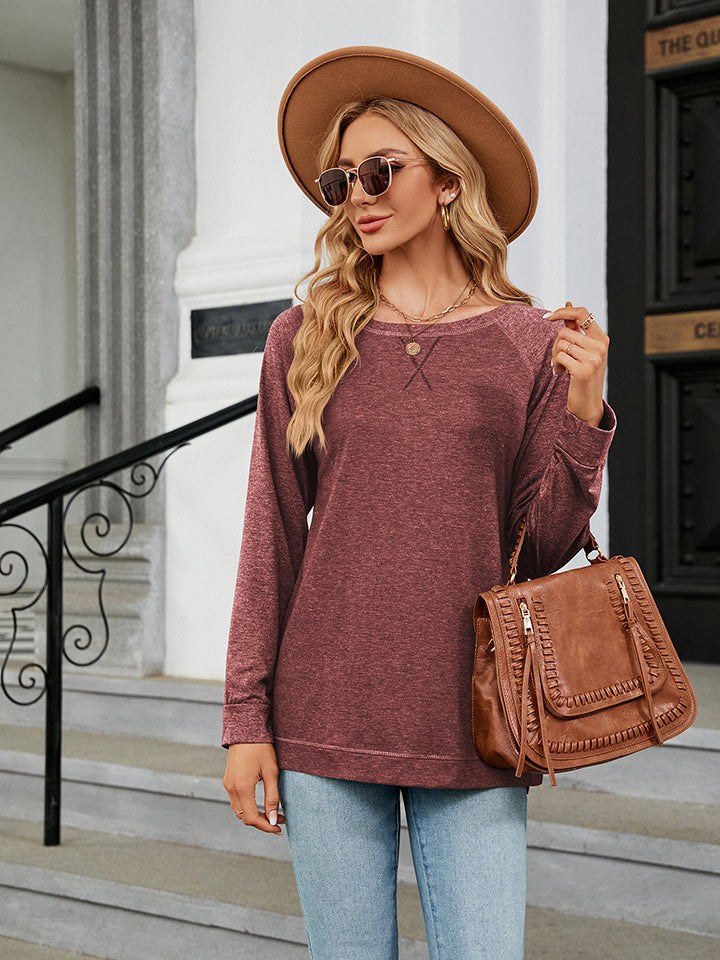 Round Neck Long Sleeve T-Shirt Trendsi