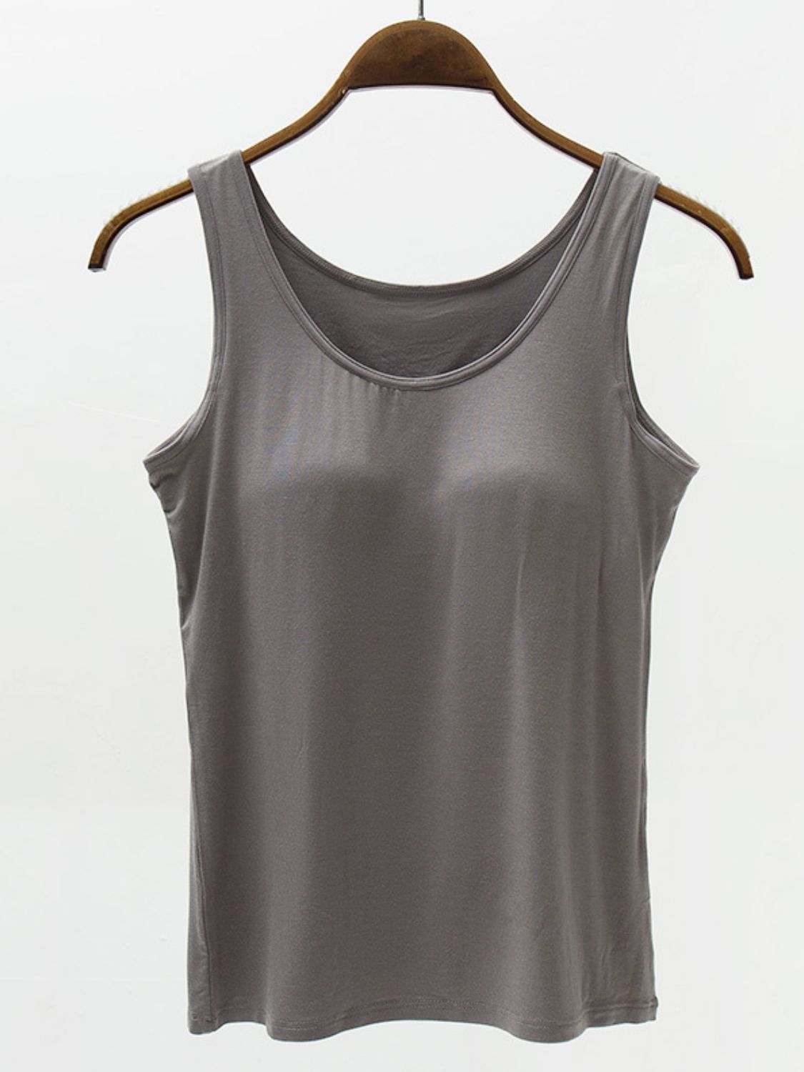 Full Size Wide Strap Modal Tank with Bra Trendsi