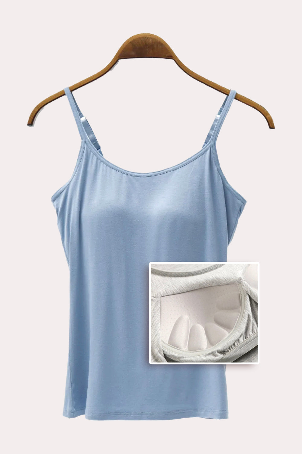 Full Size Adjustable Strap Modal Cami with Bra - Boutique Clothing Trendsi