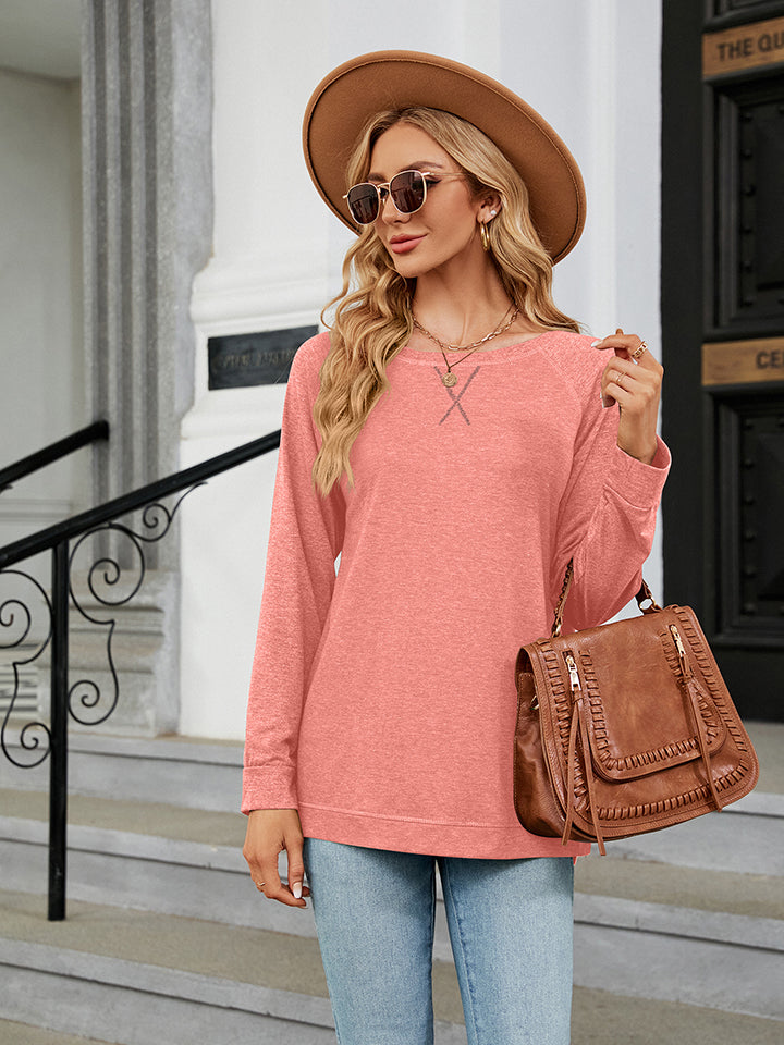 Round Neck Long Sleeve T-Shirt Trendsi