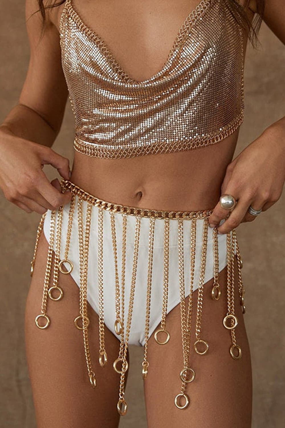 Fringe Chain Alloy Belt Trendsi