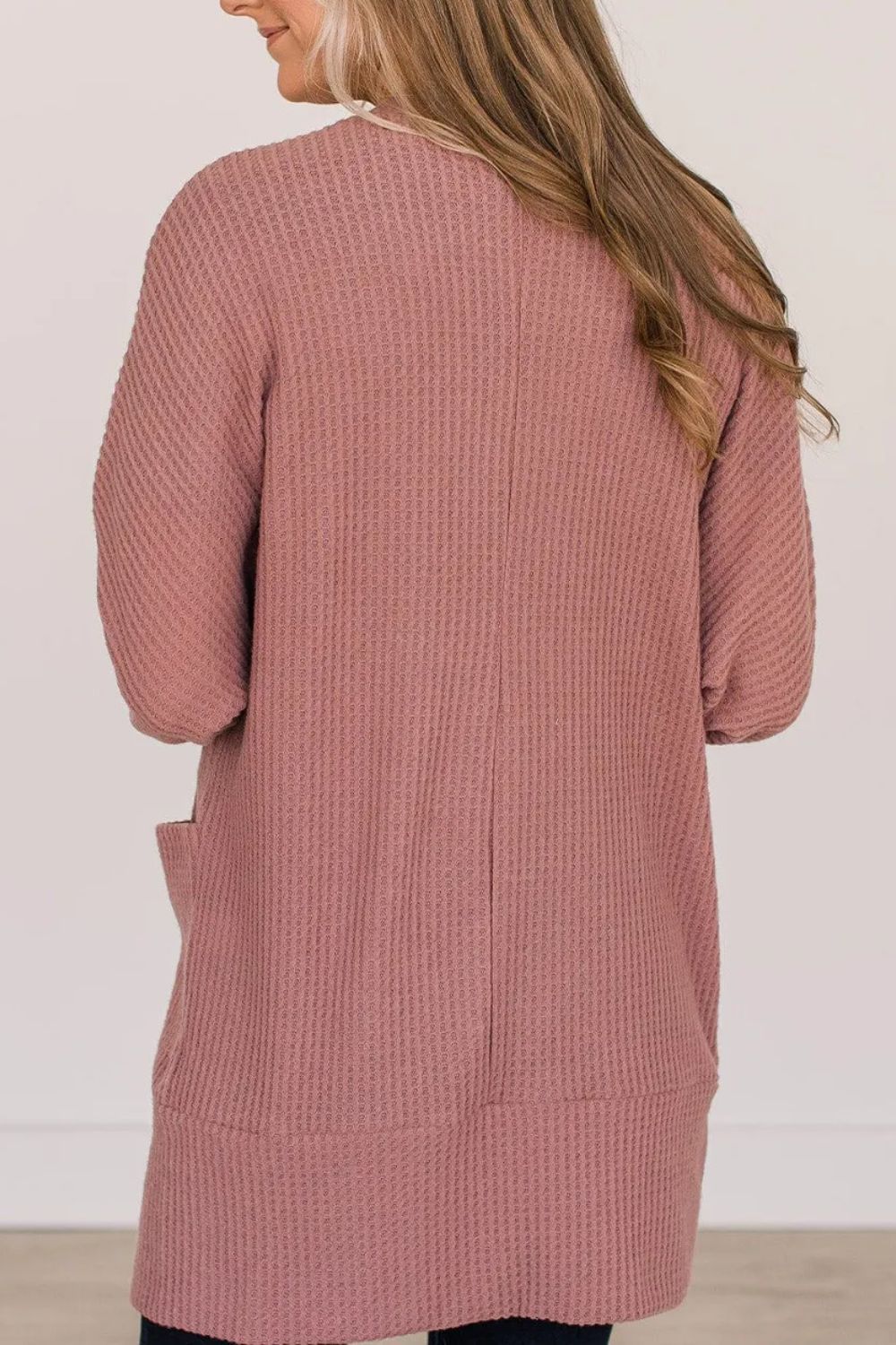 Open Front Long Sleeve Cover Up Trendsi