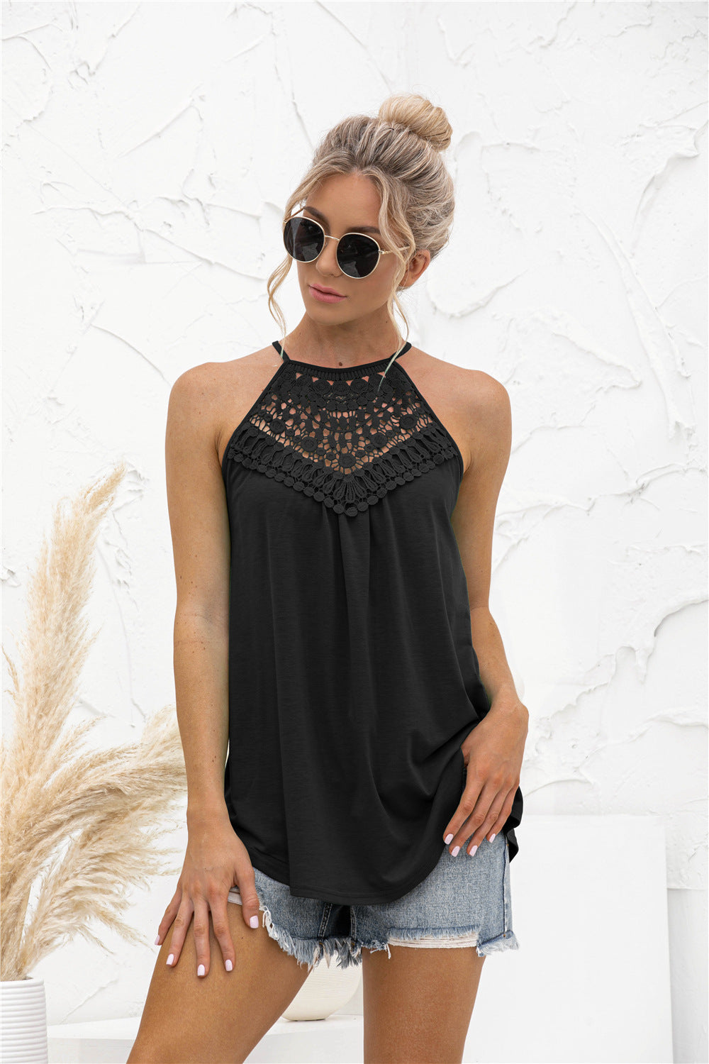 Halter Crochet Tank Top Trendsi