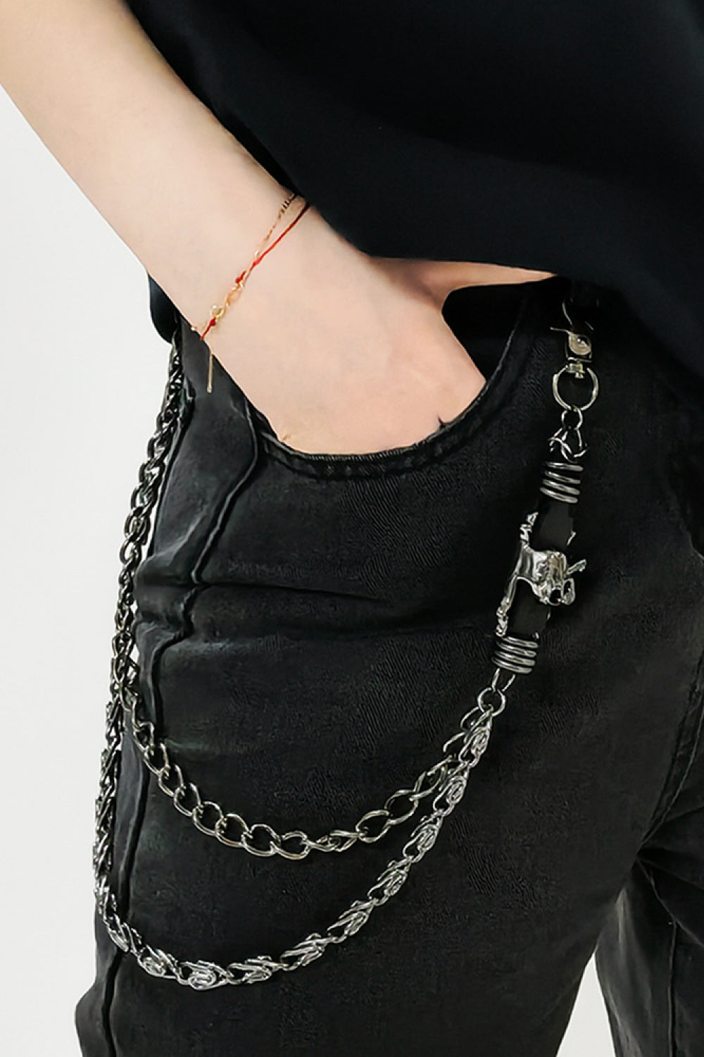 Double Layer Alloy Chain Belt Trendsi