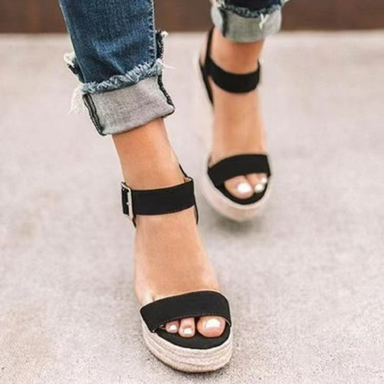 Open Toe High Heel Wedge Sandals Trendsi