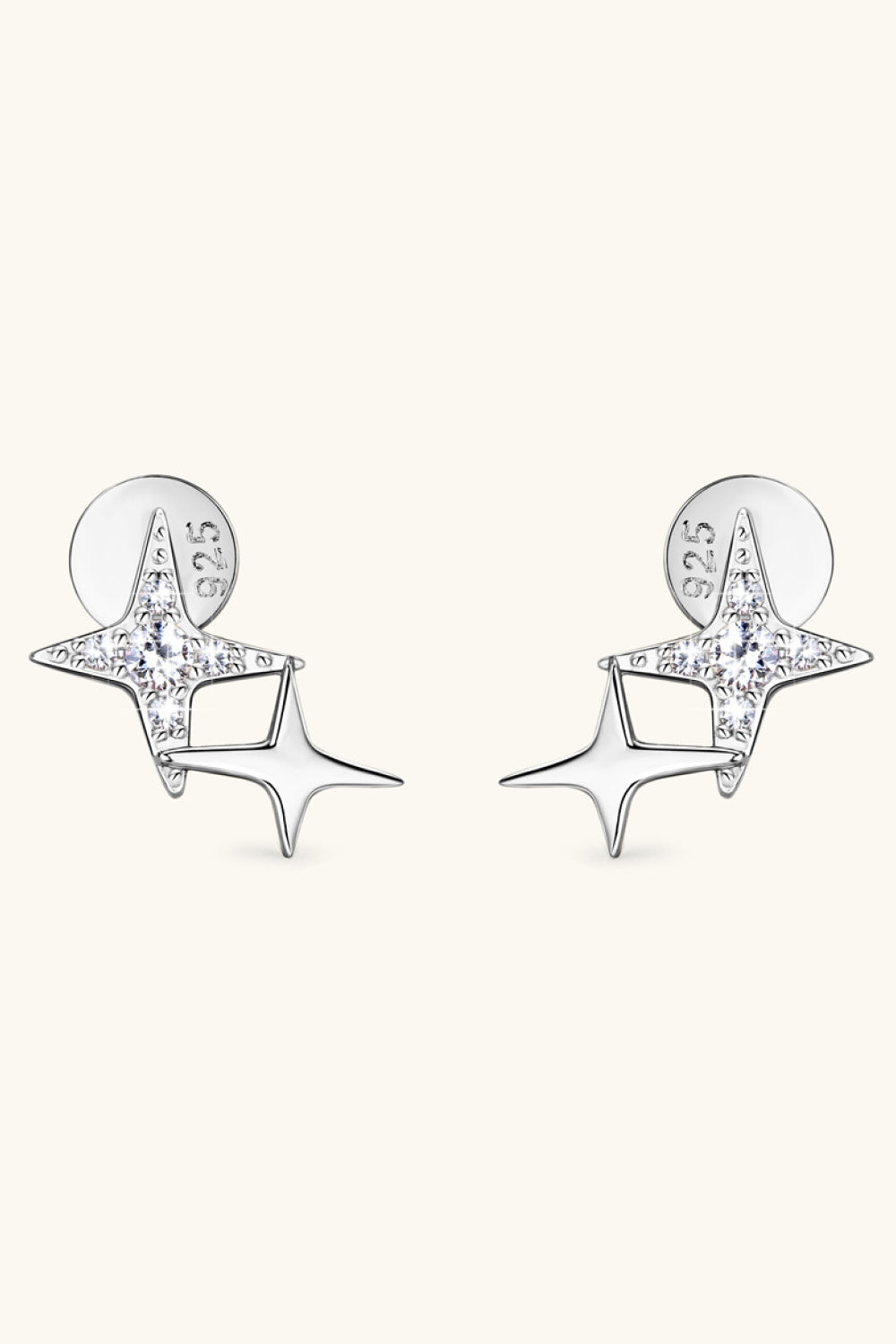 Moissanite 925 Sterling Silver Star Shape Earrings Trendsi