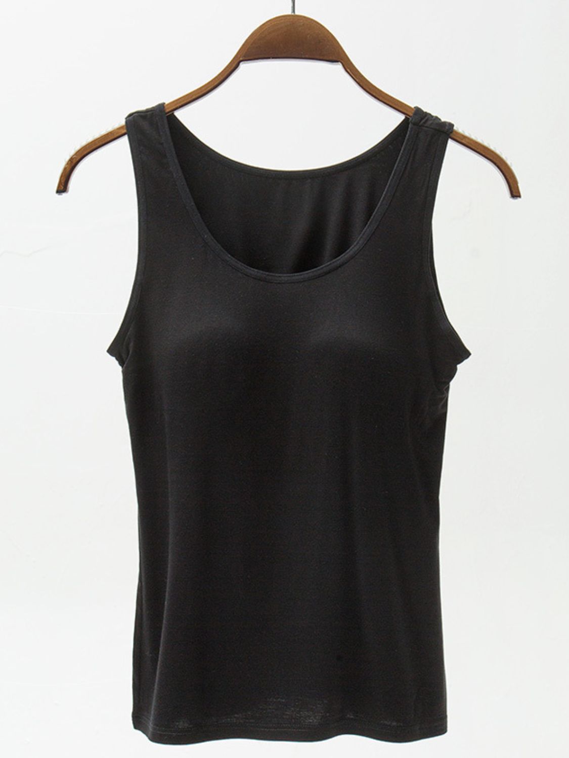 Full Size Wide Strap Modal Tank with Bra Trendsi