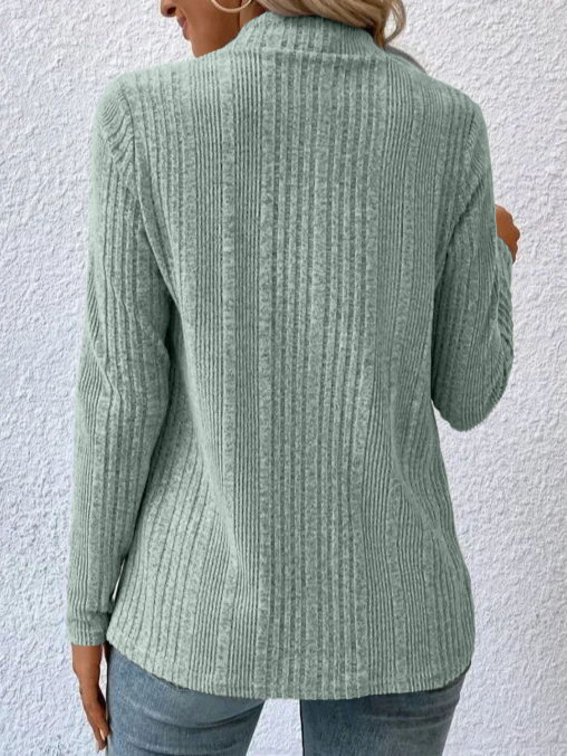 Open Front Long Sleeve Cardigan Trendsi