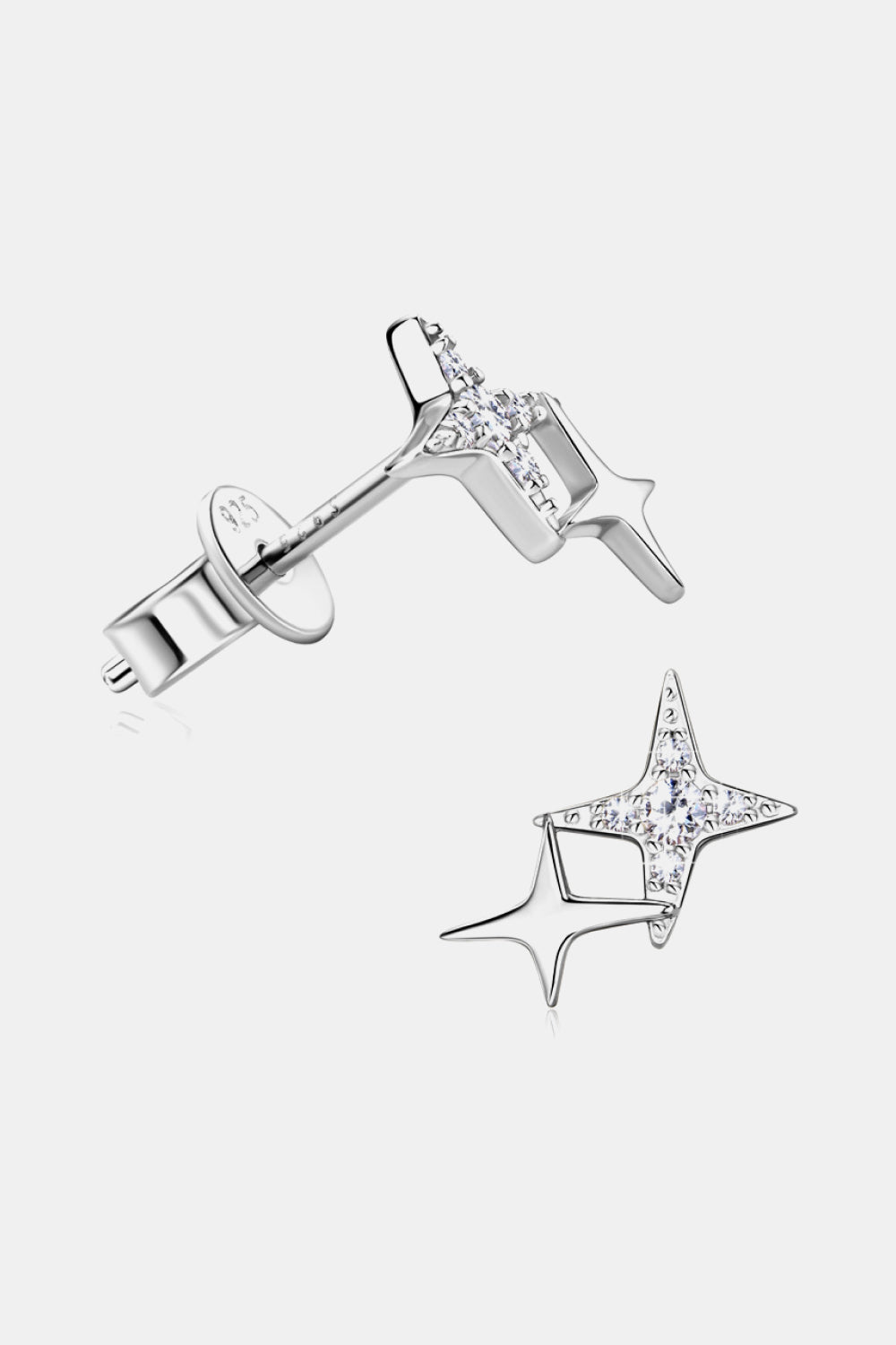 Moissanite 925 Sterling Silver Star Shape Earrings Trendsi