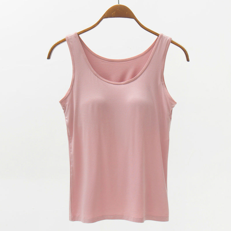 Full Size Wide Strap Modal Tank with Bra Trendsi