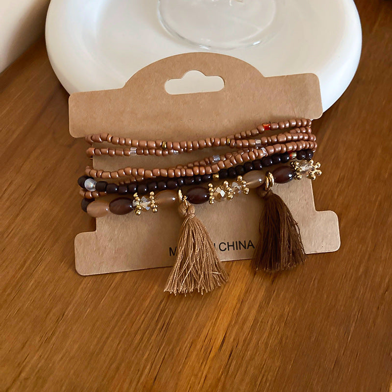 Tassel Rice Bead Bracelet Trendsi