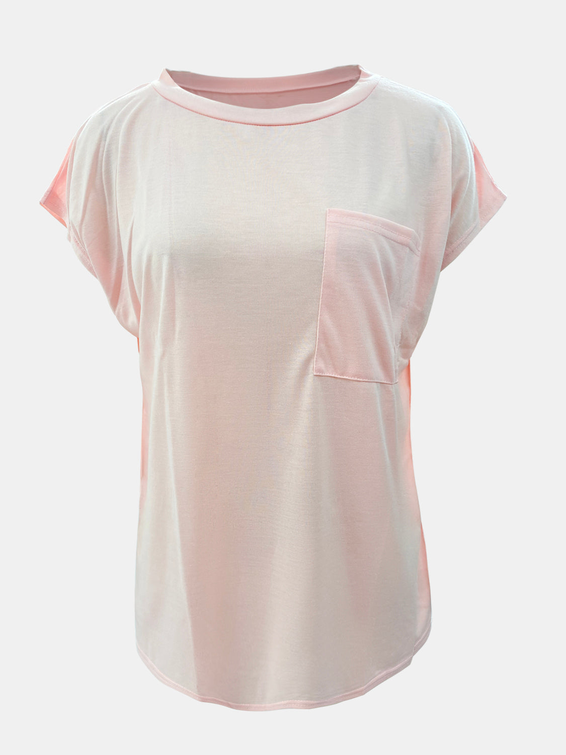 Full Size Round Neck Cap Sleeve T-Shirt Trendsi