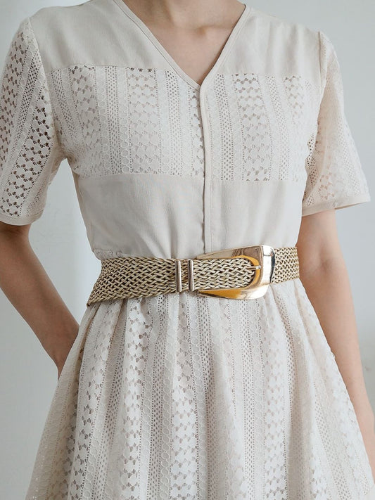 Irregular Buckle Braid Belt Trendsi