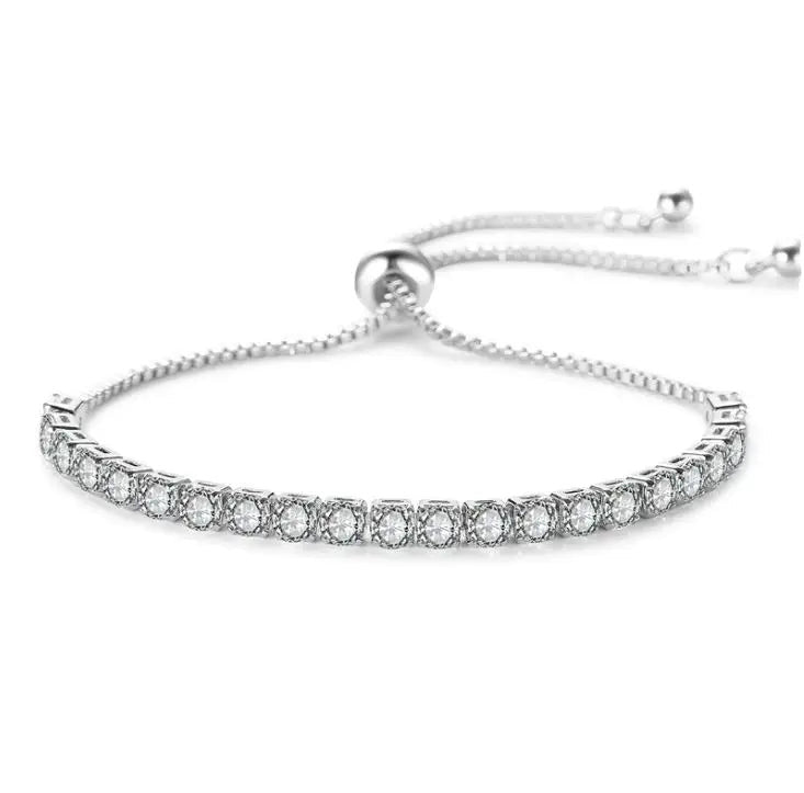 Crystal Adjustable Tennis Bracelet.