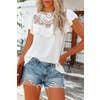 Lace Detail Short Sleeve Blouse.