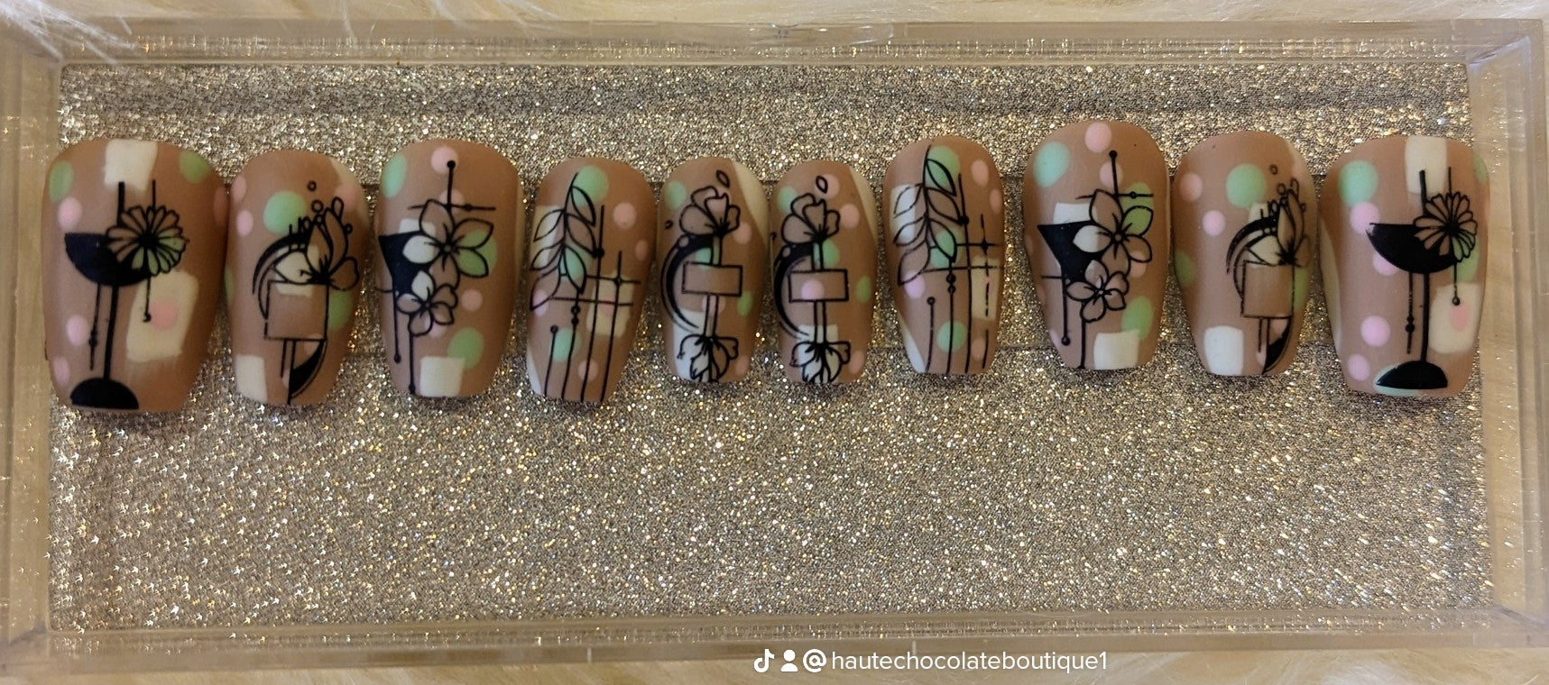 Abstract Art Press On Nails Haute Chocolate Boutique