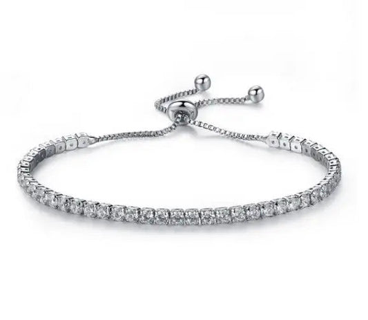 Crystal Adjustable Tennis Bracelet.