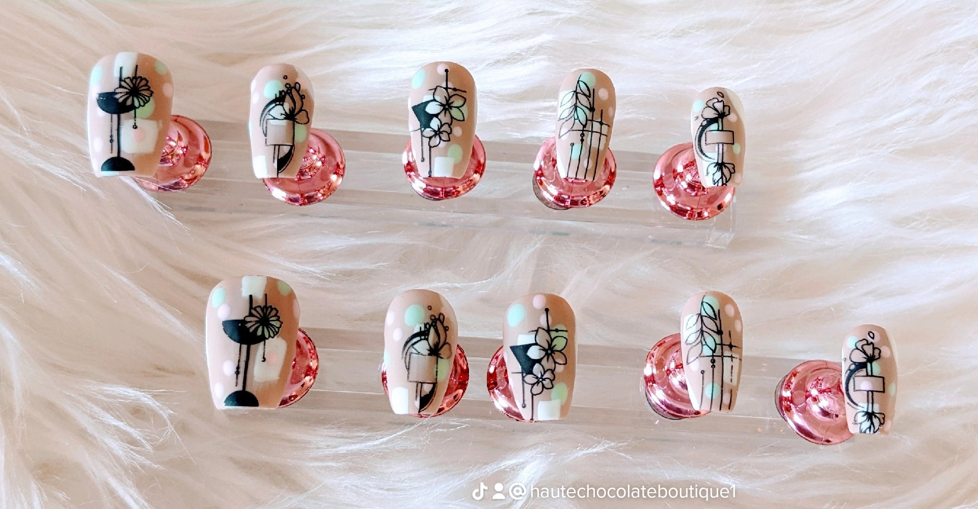 Abstract Art Press On Nails Haute Chocolate Boutique