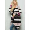 SOLID COLOR BLOCK DRAPED CARDIGAN.