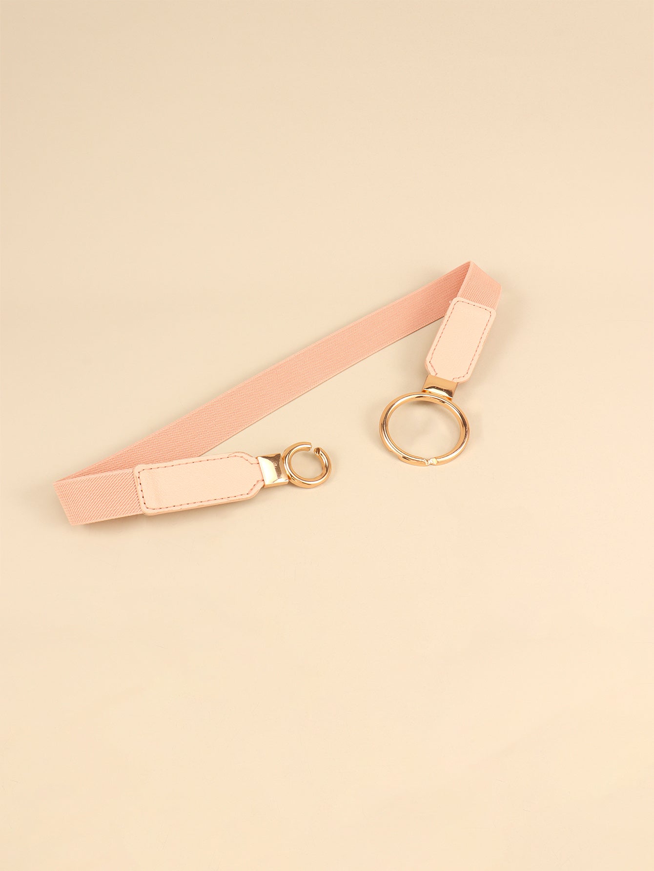 Double Ring Buckle Elastic PU Belt Trendsi