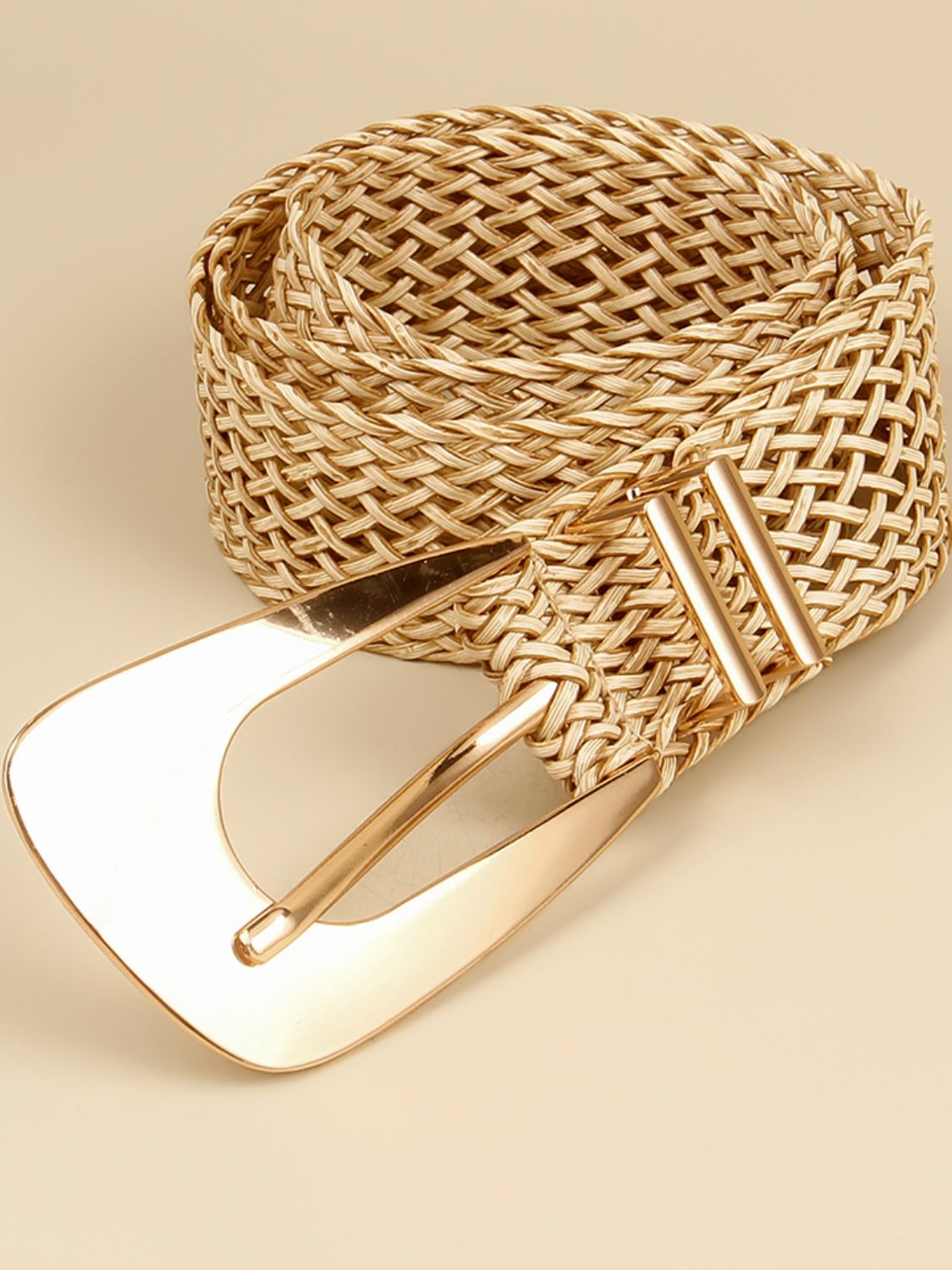 Irregular Buckle Braid Belt Trendsi