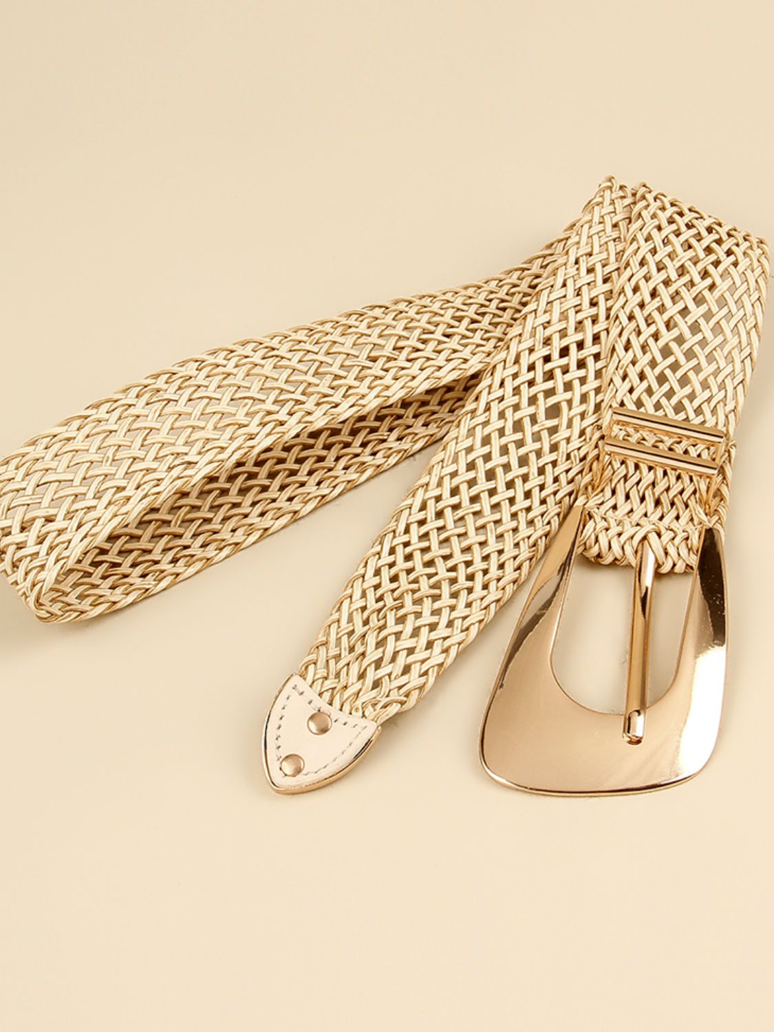 Irregular Buckle Braid Belt Trendsi