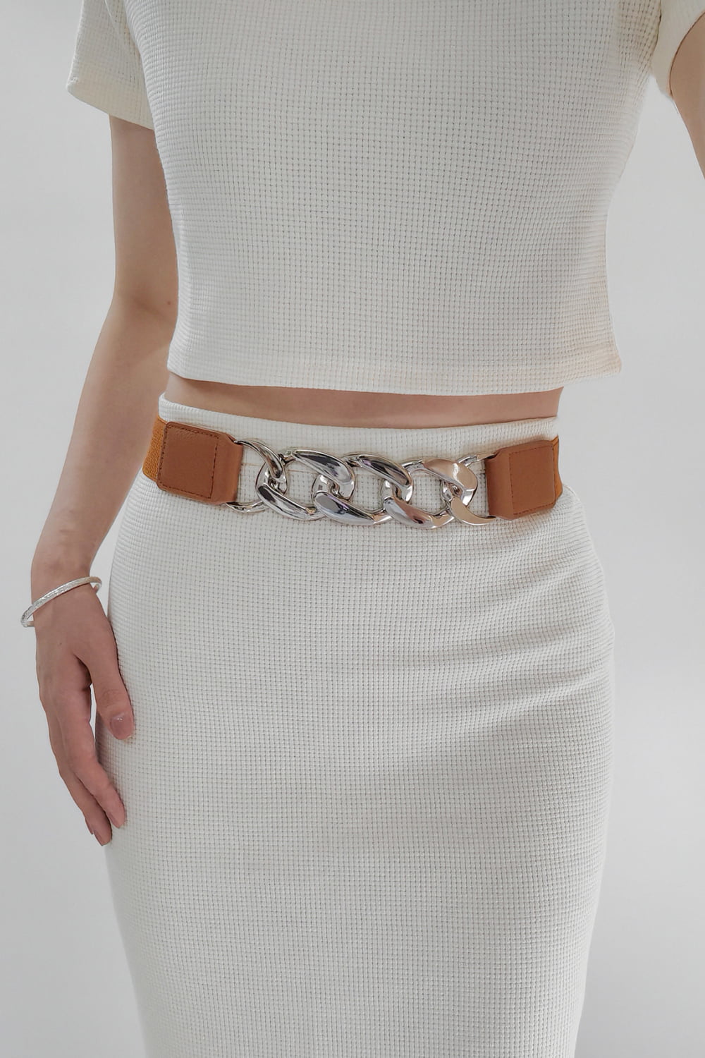 Chain Detail Elastic Belt Trendsi