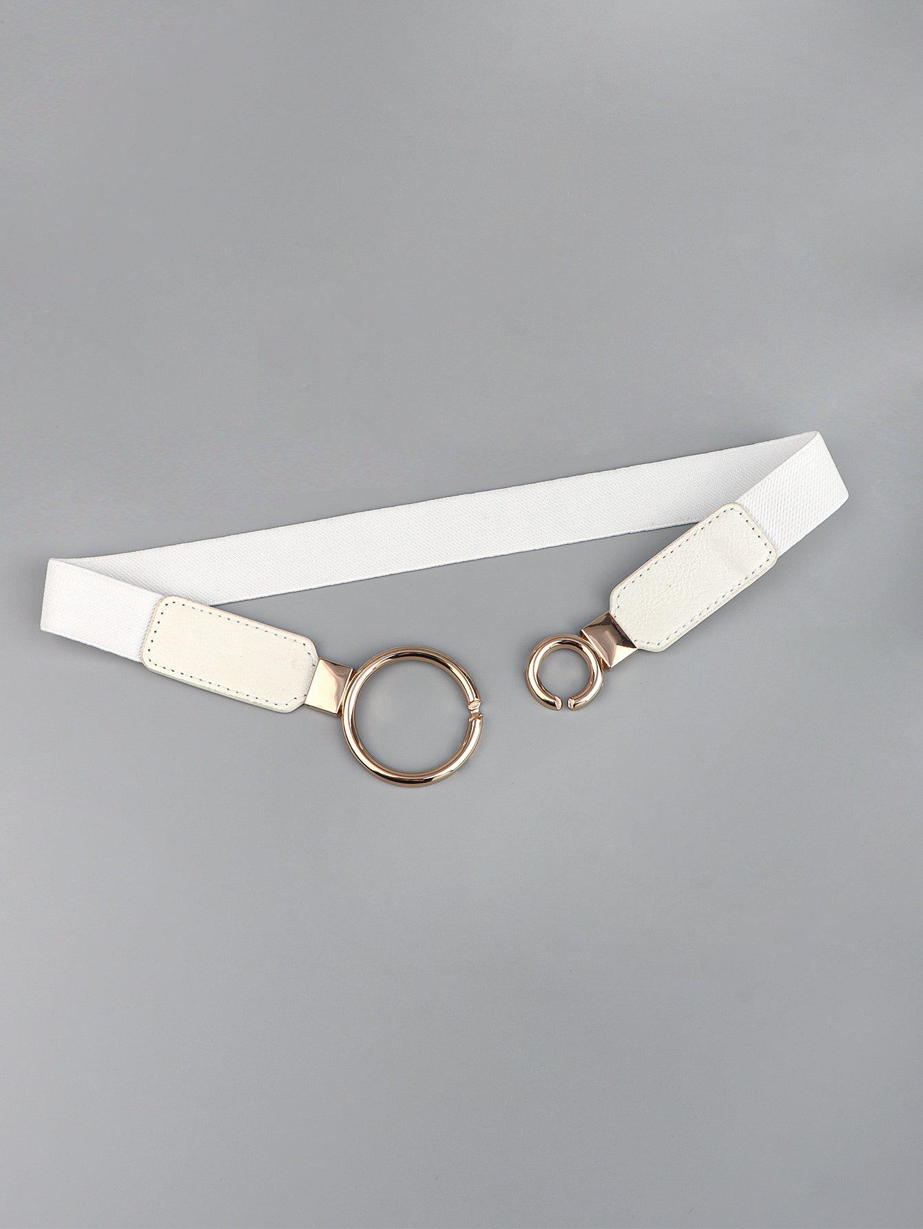 Double Ring Buckle Elastic PU Belt Trendsi