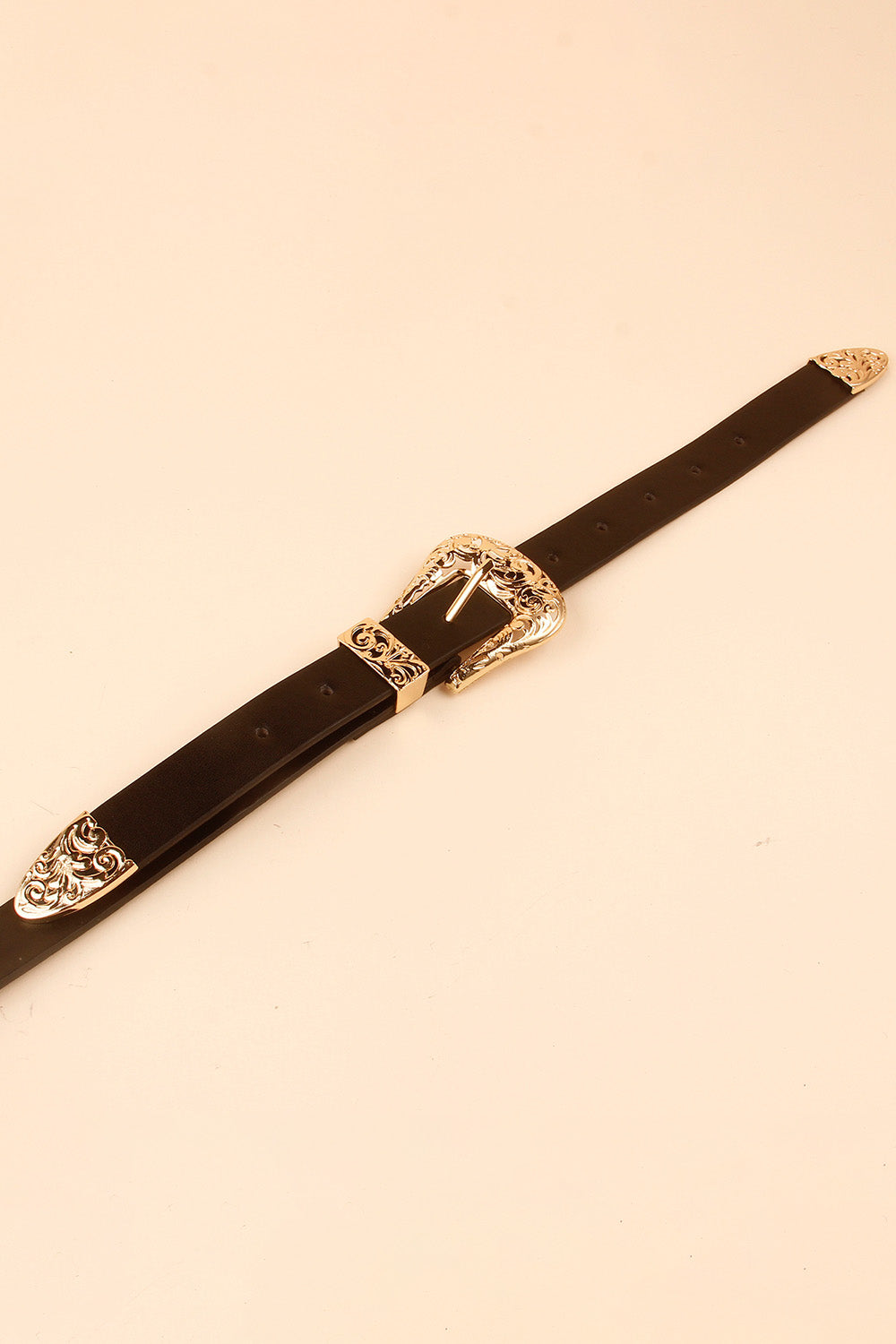 Double Buckle PU Leather Belt Trendsi