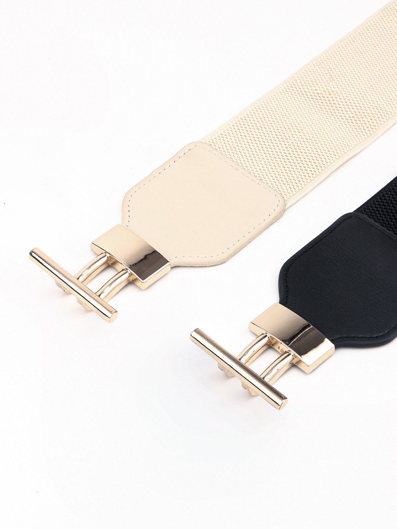 PU Elastic Wide Belt with Alloy Buckle Trendsi