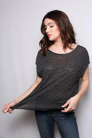 Scoop Neck Twisted Knot Back Tee.