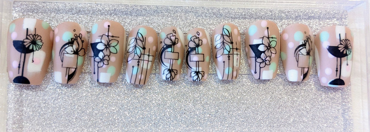 Abstract Art Press On Nails Haute Chocolate Boutique