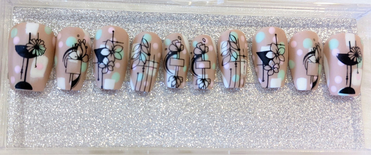 Abstract Art Press On Nails Haute Chocolate Boutique