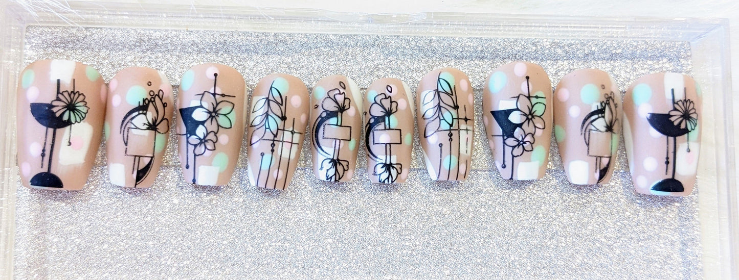 Abstract Art Press On Nails Haute Chocolate Boutique