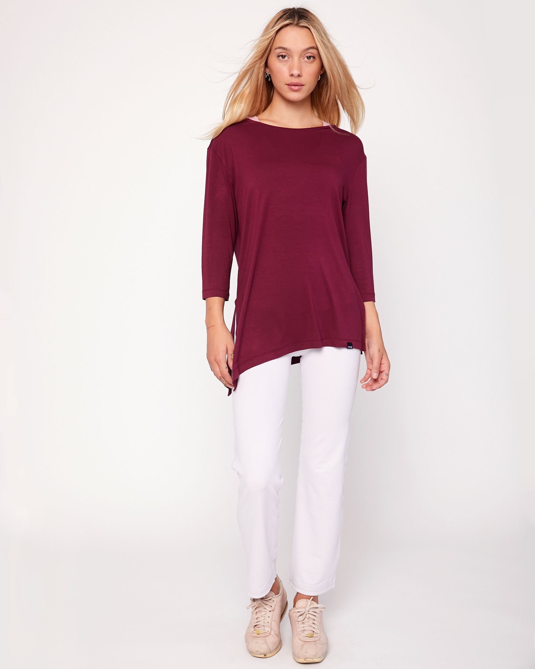 Anen Side Tie 3/4 Sleeve Top Rebody