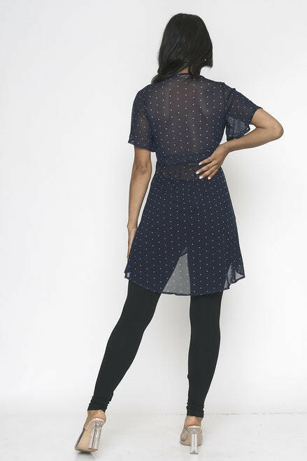 Navy and White Polka Dot Tunic.